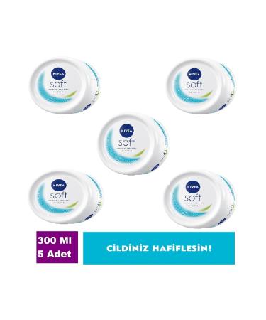 NIVEA Soft Moisturizing Care Cream 300 Ml X 5 Pieces