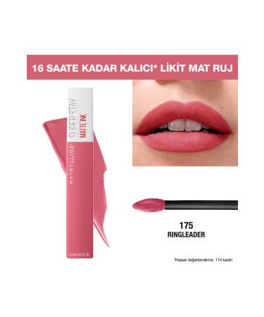 Maybelline New York Super Matte Liquid Lipstick That Lasts All Day Long 175 Ringleader X2