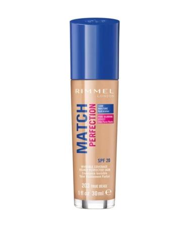 Rimmel London Match Perfection 203 True Beige Foundation 30 Ml