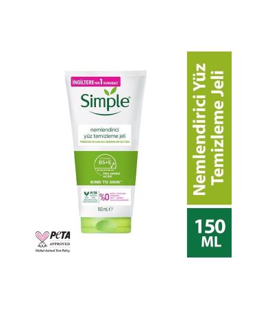 Simple Kind To Skin Moisturizing Facial Cleansing Gel B5 Vitamin E Smooth And Healthy Skin 150 ml - Buy Online on GoSupps.com