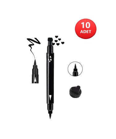 N YENABEAUTY 10 Pieces Double Sided Heart Patterned Pencil Eyeliner Economic Set