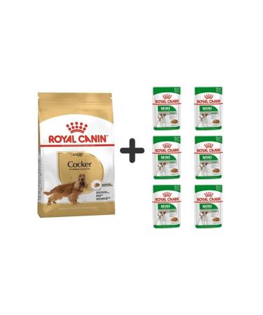 Royal Canin Cocker Adult Dog Food 3 Kg + 6 Pieces Wet Food