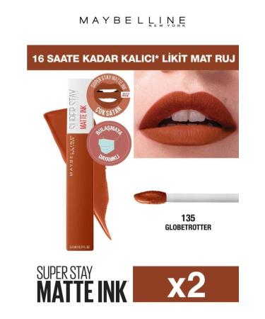 Maybelline New York Maybelline Super Matte Liquid Lipstick That Lasts All Day 135 Globe-trotter X2