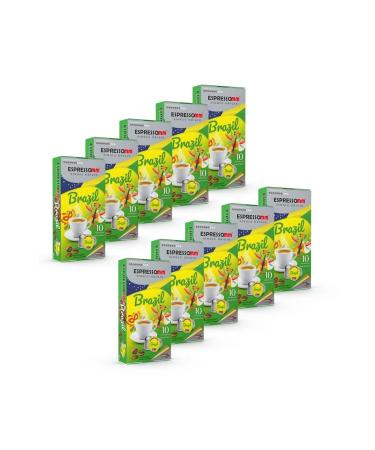 ESPRESSOMM Single Origin Brazil Aluminum Coffee Capsules (100 Pieces) - Nespresso Compatible*
