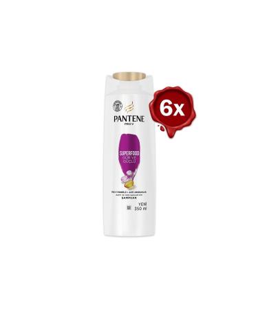 Pantene Shampoo Pro-v Superfood Lush and Shiny 350 ml X 6