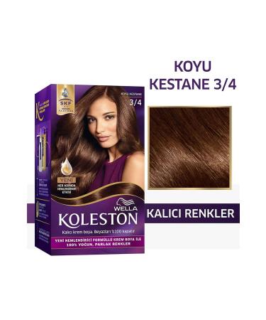 Wella Koleston Kit Hair Dye 3/4 Dark Chestnut - Buy Online on GoSupps.com