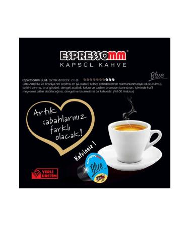 ESPRESSOMM Nespresso Compatible Blue Capsule Coffee - Decaffeinated! (50 PIECES) - Buy Online on GoSupps.com