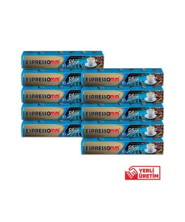 ESPRESSOMM Nespresso Compatible Blue Capsule Coffee - Decaffeinated! (100 PIECES)