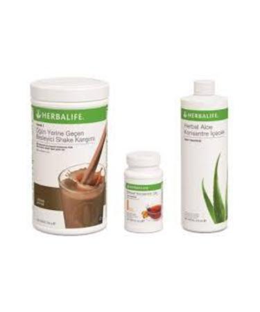 Herbalife 3-Pack Shake Raspberry and White Chocolate 550 Gr + Aloe Drink 473 Ml + Concentrated Tea Lemon 50 G