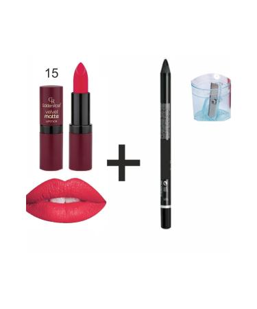 Golden Rose Matte Lipstick - Velvet Matte Lipstick No:15 - Buy Online on GoSupps.com
