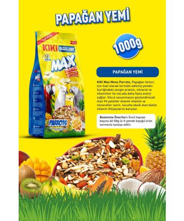 Kiki Excellent Bird Max Menu Parrots Parrot Food 1000 Gr. Kb309 - Buy Online on GoSupps.com