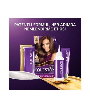 Wella Koleston Kit Hair Dye 3/4 Dark Chestnut - Buy Online on GoSupps.com