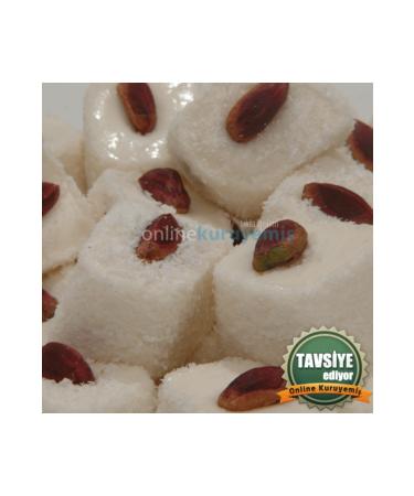 Online dried nuts White Turkish Delight with Pistachio 1000 Gr