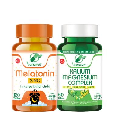 Yurdavit Melatonin 3 Mg 120 Tablets Kalium Magnesium Complex 60 Tablets