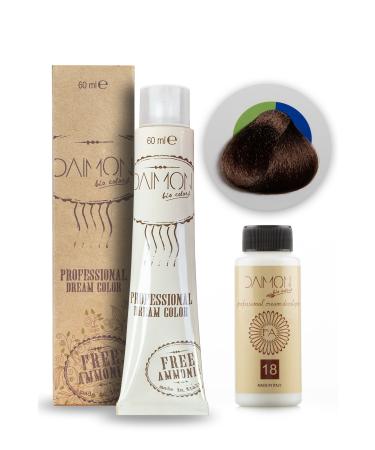DAIMON Ammonia Free (Fa) 6.35 Hair Dye + 60 Ml Ammonia Free Oxidant 18 Vol.