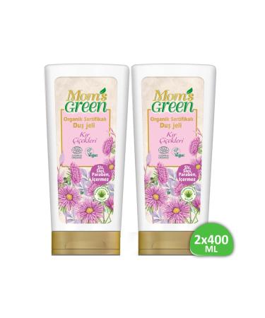 Mom's Green 2 Piece Set Organic Certified Shower Gel - Wild Flowers 400 +400ml