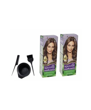 Wella Naturals Hair Dye 50ml 6/1 Fascinating Brownx2 Pieces+Dyeing Set