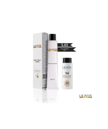Lilafix 5.65 Strawberry Red Cream Tube Dye-20V Oxidant 60 Ml