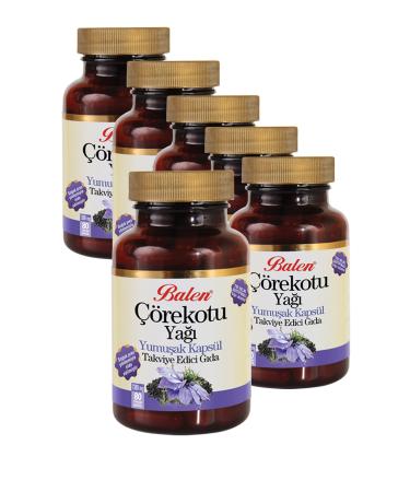 Balen Black Cumin Oil Softgel 1380mg*80 6 Pieces Black Cumin Oil Capsules 6 Boxes