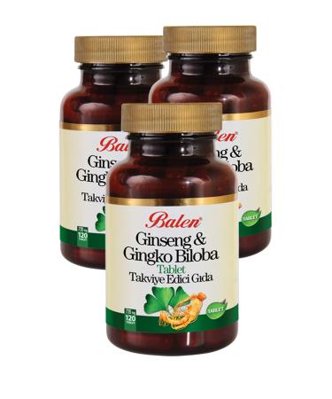 Balen Ginseng & Ginkgo Biloba 720 Mg 120 Tablets X 3 Pieces