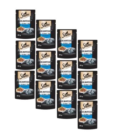 SHEBA Tuna Jelly Pouch Adult Canned Cat Food 85 gr X 12 Pieces