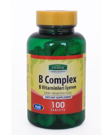 Vitapol B-complex 100 Tablets Food Supplement Containing B Vitamins