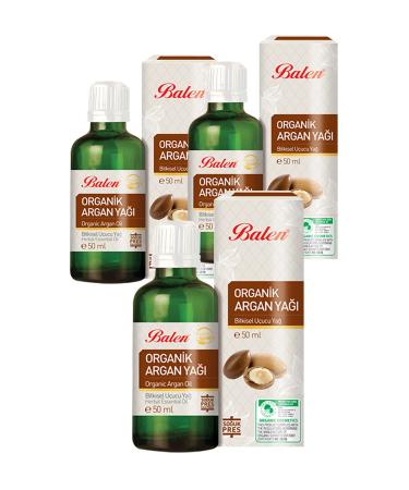 Balen 3 Boxes Organic Argan Oil 50 ml X 3 Organic Certified Argan Oil