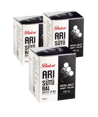 Balen 3 Boxes Royal Jelly Honey Pollen 4000 Mg 230 Gr