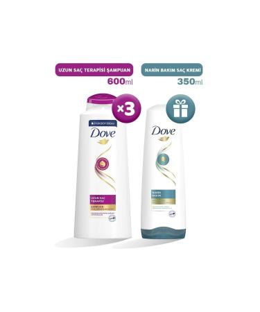 Dove Shampoo Long Hair Therapy 600 Ml X 3 Hair Conditioner Gift