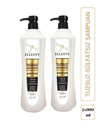 ELLESTY Vegan Sulfate-Free Salt-Free Paraben-Free Shampoo 900 Ml X 2 Pieces