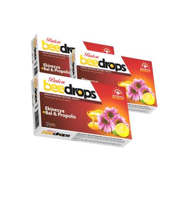 Balen 3 Boxes Echinacea Honey and Propolis Lemon Flavored Herbal Beedrops 24 Pieces X 3 Pastilles Bee Drops