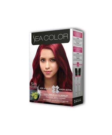 MEVAFA 2 Tube Cream Hair Dye Set Strawberry Red No: 5.65