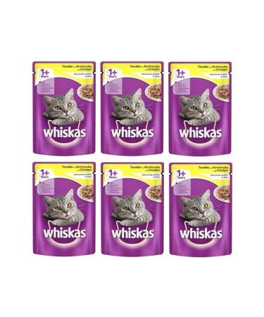 Whiskas Adult Chicken Wet Cat Food 100 gr x 6 Pieces