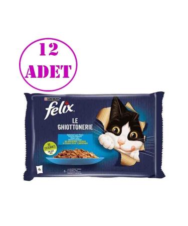 FELIX Felix Multipack Salmon and Tuna Adult Cat Wet Food 4 X 85 G 12 Pieces