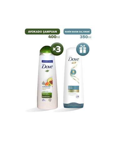 Dove Shampoo Avocado Extract 400 Ml X 3 Hair Conditioner Gift