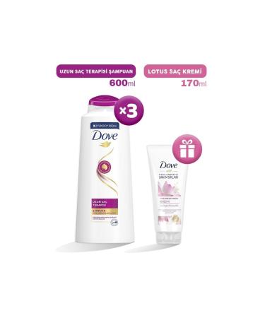 Dove Shampoo Long Hair Therapy 600 Ml X 3 Hair Conditioner Gift