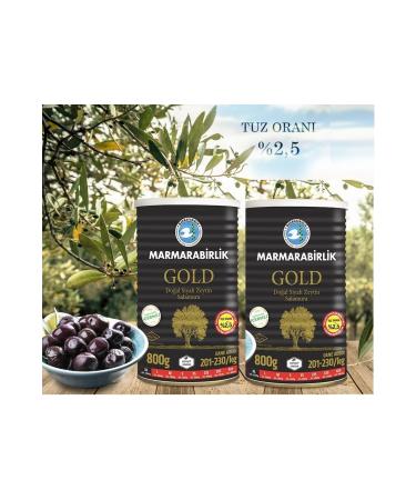 Marmarabirlik Olive Gold Natural Low Salt Brine 800 Gr Xl 2 Pieces