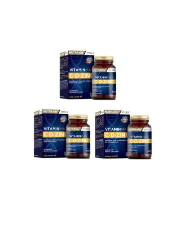 Nutraxin Vitamin Max (Vitamin C Vitamin D and Zinc Supplement) 60 Tablets X3 Pieces