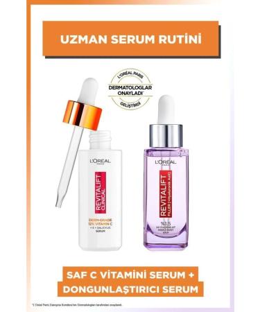 L'Oreal Paris Revitalift Clinical Pure Vitamin C Serum & Revitalift Filler 1.5% Pure Hyaluronic Acid Serum