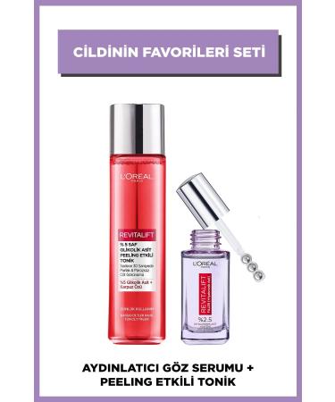 L'Oreal Paris Revitalift 5% Pure Glycolic Acid Peeling Tonic & Revitalift Filler Eye Serum
