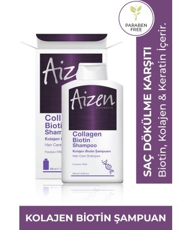 Aizen Collagen Biotin Shampoo - Hair Loss - Extension - Hair Roots - General Care - Collagen Shampoo - 400ml