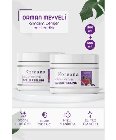 Noreana 2-Piece Forest Fruit Scrub Whole Body Peeling 500ml Strawberry Leg & Ingrown Hair Remover & Fast Manicure Effect