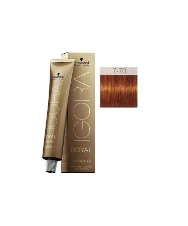 Igora 4 Pieces Royal Absolutes 7-70 Auburn-natural Copper Hair Dye (original)
