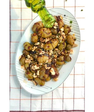 BACK TO THE AEGEAN Homemade Traditional Kalamata Large Green Cracked Olives Palamut - 2 Kg. (CONTAINS ONLY SALT AND WATER) - Buy Online on GoSupps.com