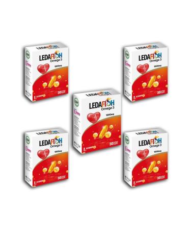 LedaPharma Ledafish Omega 3 1000mg 30 Softgel Capsules X5 Pieces