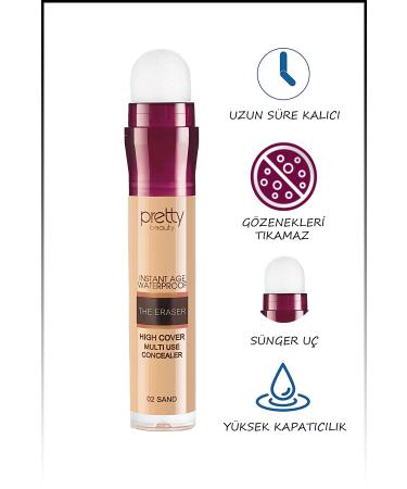 Pretty Beauty Instant Age Waterproof The Eraser Concealer & Sponge Concealer - Buy Online on GoSupps.com