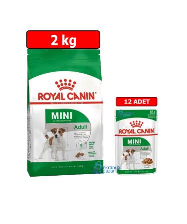Royal Canin Mini Adult Double Pack 2kg Adult Dry Food-12pcs 85gr Mini Adult Wet Food Pouch