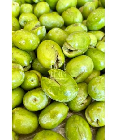 BACK TO THE AEGEAN Homemade Traditional Kalamata Large Green Cracked Olives Palamut - 2 Kg. (CONTAINS ONLY SALT AND WATER) - Buy Online on GoSupps.com