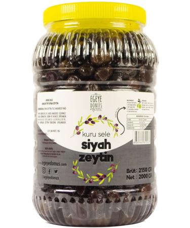 RETURN TO THE AEGEAN Very Lightly Salted Dry Sele Black Olives (DRIED BLACK LIGHT OLIVES) - 2 Kg.