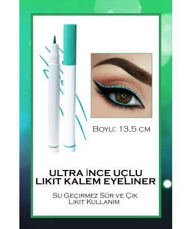 Uniquem Light Green Ultra Fine Tip Liquid Pencil Eyeliner Applyable Makeup Eye Waterproof - Buy Online on GoSupps.com